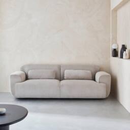 sweeek 3-seater Corduroy Sofa in Beige - thumbnail 1