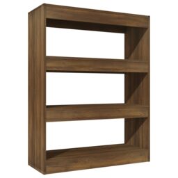 Berkfield Home Book Cabinet/Room Divider Brown Oak 80x30x103 cm Engineered wood - Size: 80 x 30 x 103 cm - thumbnail 2