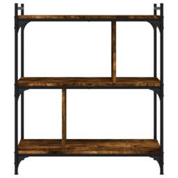 Berkfield Home Decorative Bookcase 3-Tier Smoked Oak 76x32x88 cm Engineered Wood in Brown - Size: 76 x 32 x 88 cm - thumbnail 4