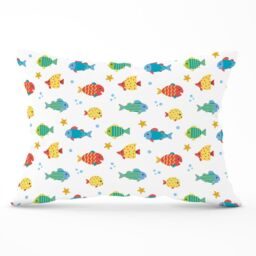 Warren Reed - Designer Swimming Fish Cushions in Blue - Size: 60 cm x 60 cm - thumbnail 1