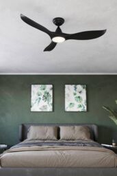 Eglo Cirali 52 Metal 5 Speed Ceiling Fan Light - Bulb Included in Black - thumbnail 4