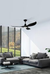 Eglo Cirali 52 Metal 5 Speed Ceiling Fan Light - Bulb Included in Black - thumbnail 3