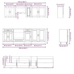 Berkfield Home 8 Piece Kitchen Cabinet Set Kalmar Artisan Oak Engineered Wood in Brown - thumbnail 7