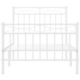 Berkfield Home Metal Bed Frame with Headboard & Footboard White 90x200 cm - thumbnail 5