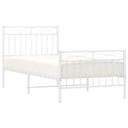Berkfield Home Metal Bed Frame with Headboard & Footboard White 90x200 cm - thumbnail 3