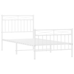 Berkfield Home Metal Bed Frame with Headboard & Footboard White 90x200 cm - thumbnail 4