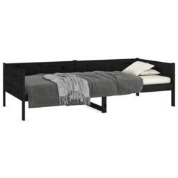 Berkfield Home Beautiful Day Bed Black Solid Wood Pine 90x190 cm