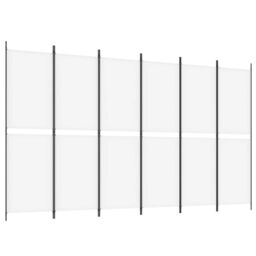 Berkfield Home 6-Panel Room Divider White 300x180 cm Fabric - thumbnail 2