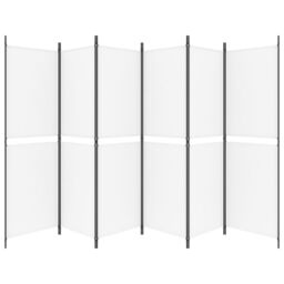 Berkfield Home 6-Panel Room Divider White 300x180 cm Fabric - thumbnail 4