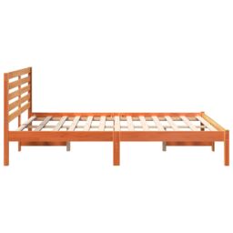 Berkfield Home with Headboard Wax brown 120 x 200 cm Solid pine wood - thumbnail 7