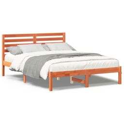 Berkfield Home with Headboard Wax brown 120 x 200 cm Solid pine wood - thumbnail 4
