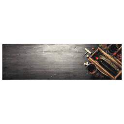 Berkfield Home Kitchen Rug Washable Wine Bottle 45x150 cm Velvet in Grey - thumbnail 3