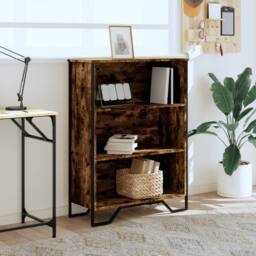 Berkfield Home Bookcase Smoked Oak 80x31x106 cm Engineered Wood in Brown - Size: 80 x 31 x 106 cm - thumbnail 3