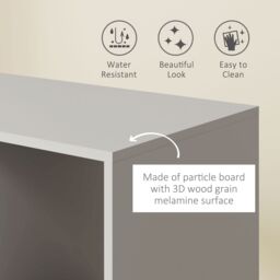HOMCOM Open Wardrobe Clothes Rail Bedroom Clothes Storage Rod Shelves Grey - thumbnail 4