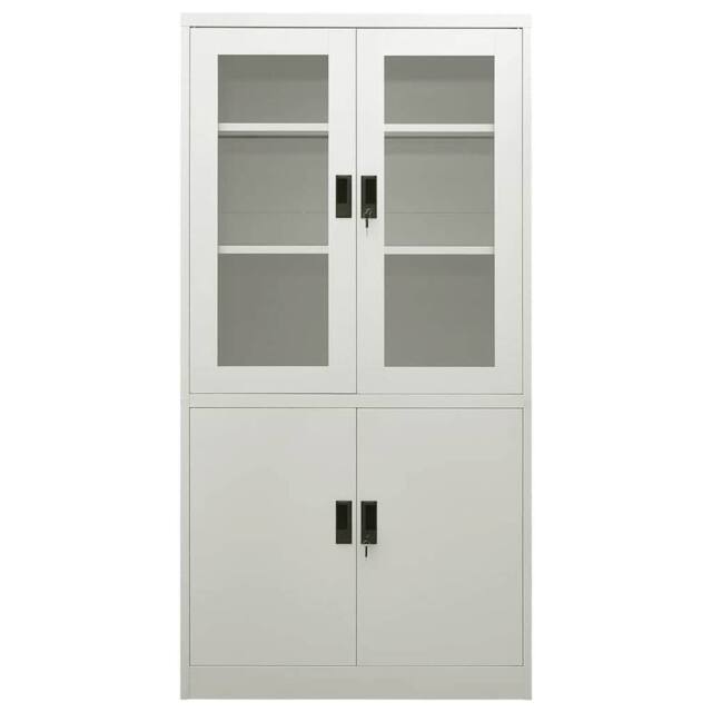 Berkfield Home Office Cabinet Light Grey 90x40x180 cm Steel - Size: 90 x 40 x 180 cm - image 1