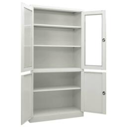 Berkfield Home Office Cabinet Light Grey 90x40x180 cm Steel - Size: 90 x 40 x 180 cm - thumbnail 5