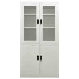 Berkfield Home Office Cabinet Light Grey 90x40x180 cm Steel - Size: 90 x 40 x 180 cm
