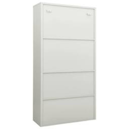Berkfield Home Office Cabinet Light Grey 90x40x180 cm Steel - Size: 90 x 40 x 180 cm - thumbnail 4
