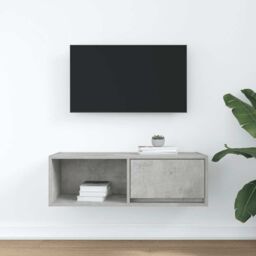 Berkfield Home TV Cabinet Concrete Grey 80x31x25.5 cm Engineered Wood - thumbnail 3