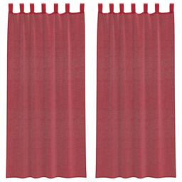 Berkfield Home Voile Curtains with Loops 2 pcs Wine Red 140x245 cm - thumbnail 2