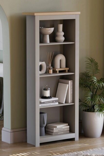 Home Discount Vida Designs Arlington 4 Tier Bookcase Storage 1400 x 590 x 230 mm in Grey - image 1