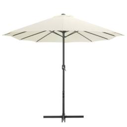 Berkfield Home Outdoor Parasol with Aluminium Pole 460x270 cm Sand in Beige