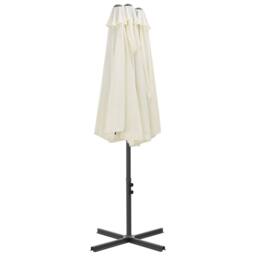 Berkfield Home Outdoor Parasol with Aluminium Pole 460x270 cm Sand in Beige - thumbnail 6