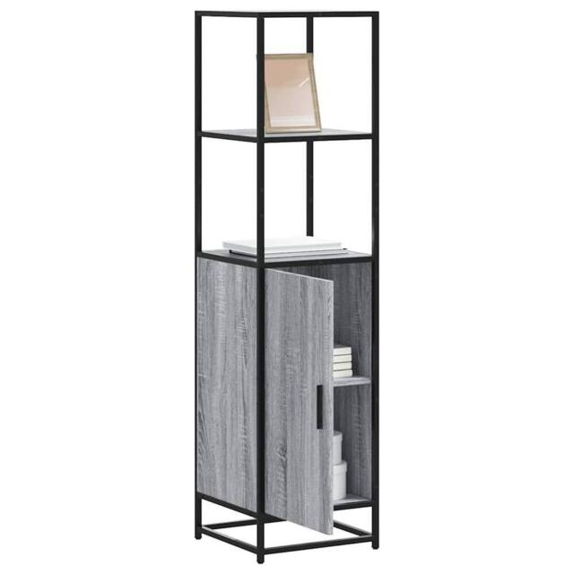 Berkfield Home Highboard Grey Sonoma 35.5x35x139 cm Engineered Wood & Metal - image 1