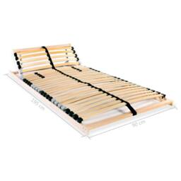 Berkfield Home Slatted Bed Bases 2 pcs with 28 Slats 7 Zones 90x200 cm in Light Tan - thumbnail 7