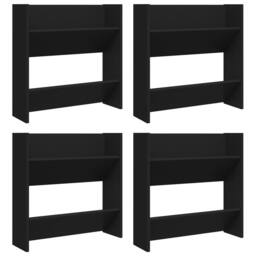 Berkfield Home Wall Shoe Cabinets 4 pcs Black 60x18x60 cm Engineered Wood - Size: 60 x 18 x 60 cm - thumbnail 1