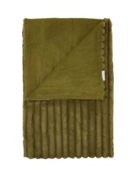 Catherine Lansfield 'Cosy Ribbed' Blanket Throw in Olive - Size: 130 cm x 170 cm - thumbnail 4