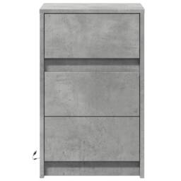 Berkfield Home Stylish Bedside Cabinet with LED Lights Concrete Grey Engineered Wood - thumbnail 6