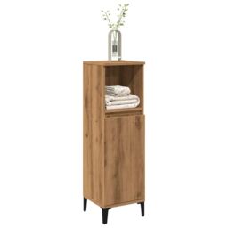 Berkfield Home Bathroom Cabinet Artisan Oak 30x30x100 cm Engineered Wood in Brown - Size: 30 x 30 x 100 cm - thumbnail 1