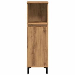 Berkfield Home Bathroom Cabinet Artisan Oak 30x30x100 cm Engineered Wood in Brown - Size: 30 x 30 x 100 cm - thumbnail 4
