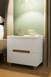 FWStyle Veloce 2 Drawer White Gloss Bedside Fast Click Assembly - thumbnail 2