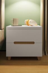 FWStyle Veloce 2 Drawer White Gloss Bedside Fast Click Assembly - thumbnail 1