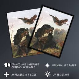 "Artery8 Cocker Spaniel Dog & Woodcock Arthur Tait Wall Art Poster Print - Size: W12"" x H16""" - thumbnail 2
