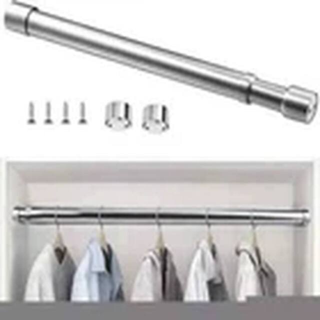 Havendro 47-80cm Extendable Stainless Steel Wardrobe Rail in Silver - image 1