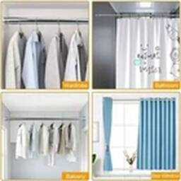 Havendro 47-80cm Extendable Stainless Steel Wardrobe Rail in Silver - thumbnail 3