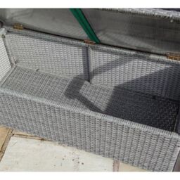 Cheshire 2 Seater Grey Hardwood Timber Framed Rattan Weave Garden Bench in Dark Grey - thumbnail 2