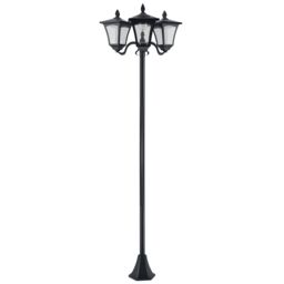 OUTSUNNY Outdoor Garden Solar Light with Base Bollard Lamp Energy-efficient Optical in Black - thumbnail 2