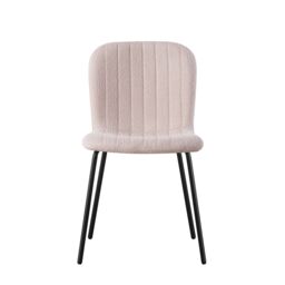 MCC Direct Bella Luxe Set of 4 Teddy Faux Fur Dining Chairs in Baby Pink - thumbnail 2