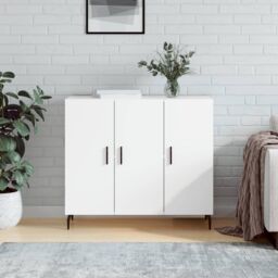 Berkfield Home Sideboard White 90x34x80 cm Engineered Wood - Size: 90 x 34 x 80 cm - thumbnail 1