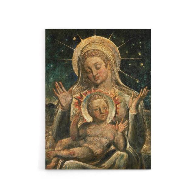 "Artery8 Virgin Mary & Child Painting William Blake Canvas Wall Art Print - Size: W12"" x H16""" - image 1