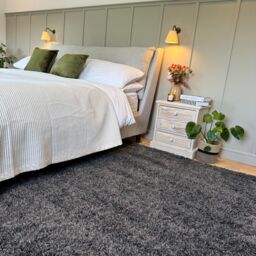 Kukoon Slate Grey Soft Fluffy Shaggy Cosy Warm Bedroom Area Rugs in Mid Grey - Size: 120 cm x 170 cm - thumbnail 2