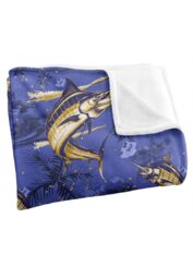 JQ Licensing Jl-Jp-Jq Marlin Tiki Fishing Pattern 2 Silky Touch Super Soft Throw Blanket 152 X 127 cm in White - thumbnail 3