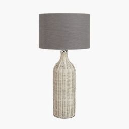 Ruma Rattan Bottle Table Lamp with Shade in Grey - thumbnail 2