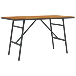Berkfield Home Dining Table - Black, 110x55x62 cm, Made from Solid Acacia Wood in Brown - Size: 110 x 55 x 62 cm - thumbnail 5