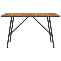 Berkfield Home Dining Table - Black, 110x55x62 cm, Made from Solid Acacia Wood in Brown - Size: 110 x 55 x 62 cm - thumbnail 6