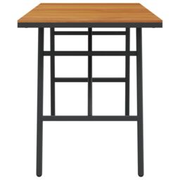 Berkfield Home Dining Table - Black, 110x55x62 cm, Made from Solid Acacia Wood in Brown - Size: 110 x 55 x 62 cm - thumbnail 7